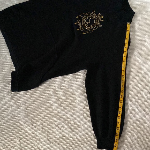 St.John by Marie Gray black mock neck, wool sweater! Gold embroidery, Size L - Picture 11 of 17